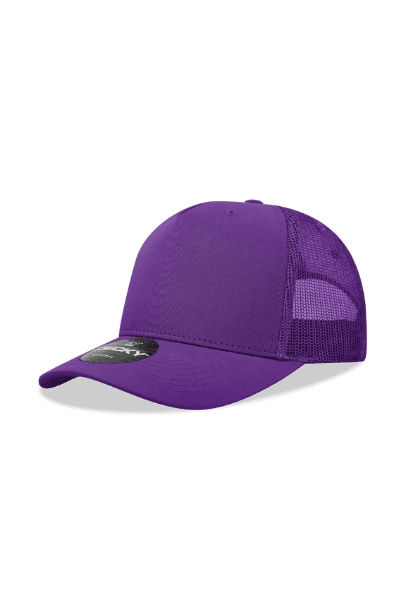 6030 5 Panel Mid Profile Structured Cotton Blend Trucker-Purple