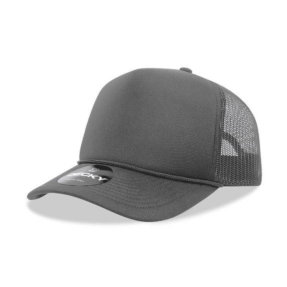 Decky 6025 5 Panel Mid Profile Structured Foam Trucker Hat-Charcoal