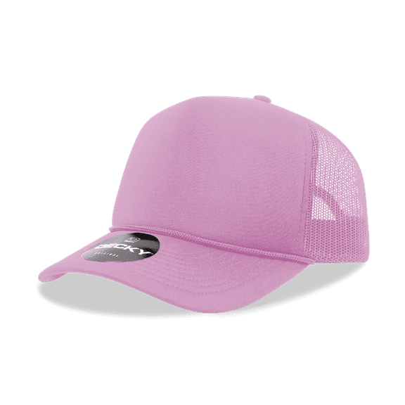 Decky 6025 5 Panel Mid Profile Structured Foam Trucker Hat-Pink