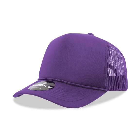 Decky 6025 5 Panel Mid Profile Structured Foam Trucker Hat-Purple