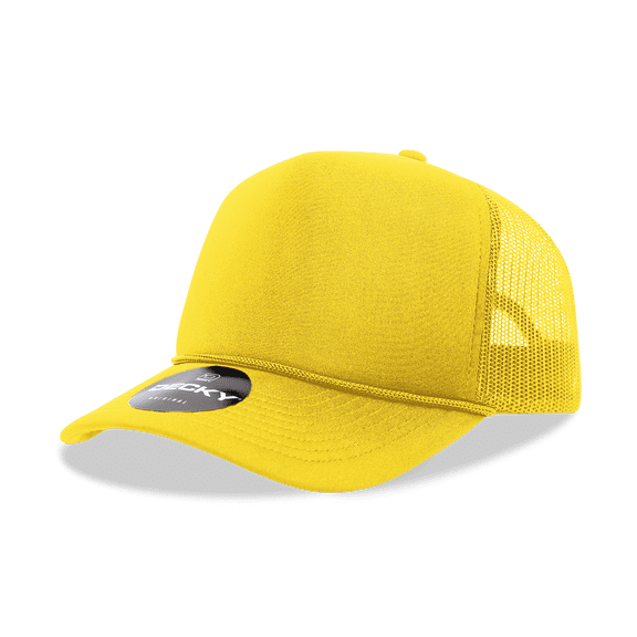 Decky 6025 5 Panel Mid Profile Structured Foam Trucker Hat-Yellow
