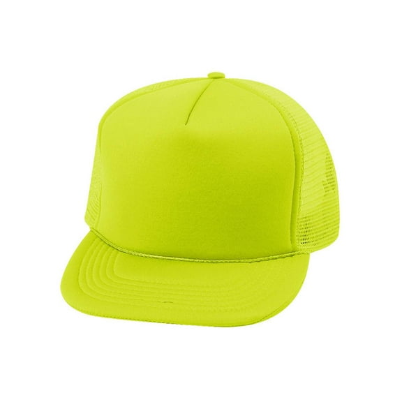 5 Panel Neon Color Poly Mesh Cap - Neon Yellow