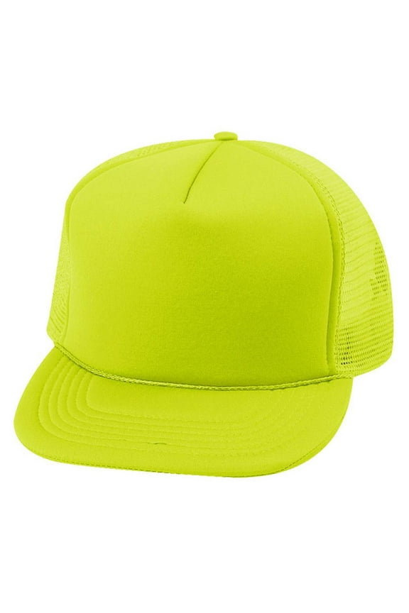 5 Panel Neon Color Poly Mesh Cap - Neon Yellow