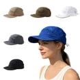 thumbnail image 1 of 5 Panel Quick Dry Nylon Camp Cap with Adjustable Drawstring and Curved Brim Featuring Lightweight Water Resistant Fabric Royal Blue, 1 of 3