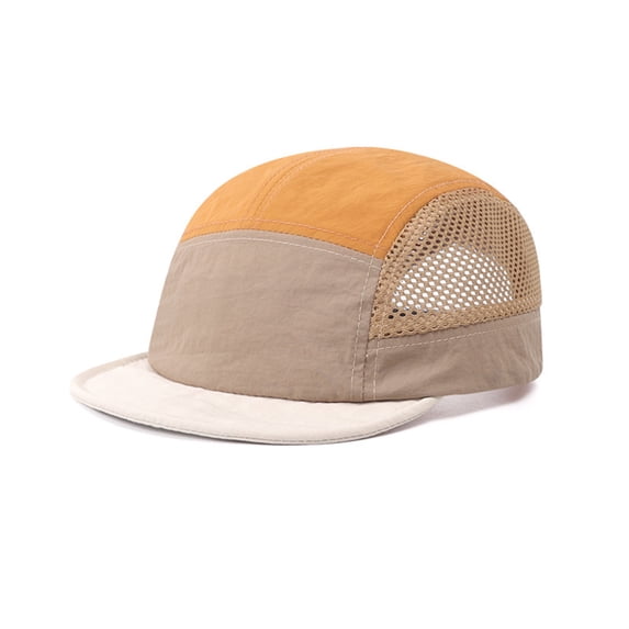 5 Panel Running Hat Men Women Lightweight Breathable Trail Runner Cap Uncrushable Packable Short Flat Brim Camper Sun Hat Outdoor Sports Travel