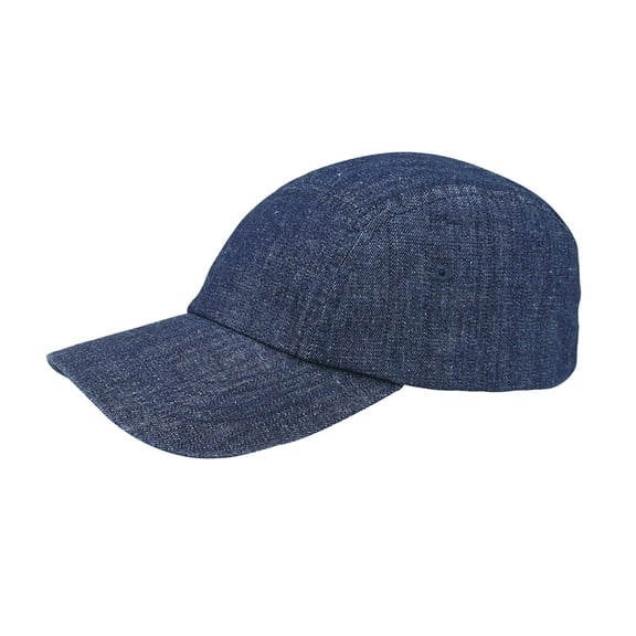 5 Panel Washed Denim Cap - Denim Navy