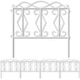 thumbnail image 1 of 5 Panels 24inch High 10ft Long Decorative Garden Fences and Borders for Dogs No Dig Metal Fence Panel Garden Edging Border Fence Animal Barrier Fencing White, 1 of 6