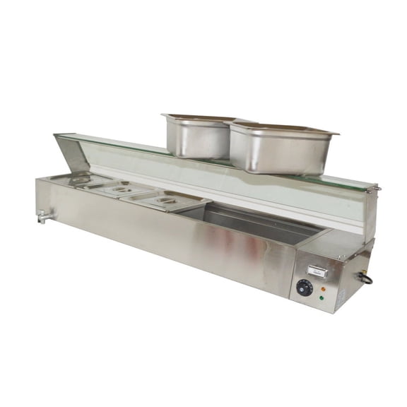 5 Pans Food Warmer Restaurants Hotels Food Soup Buffet Steam Table Warming Equipment Commercial