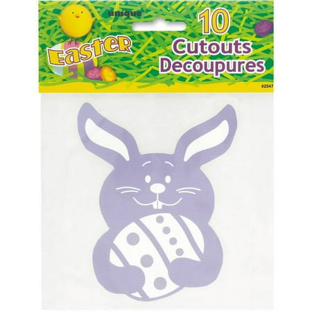 5" Paper Cut Out Easter Bunny Decorations, 10-Count