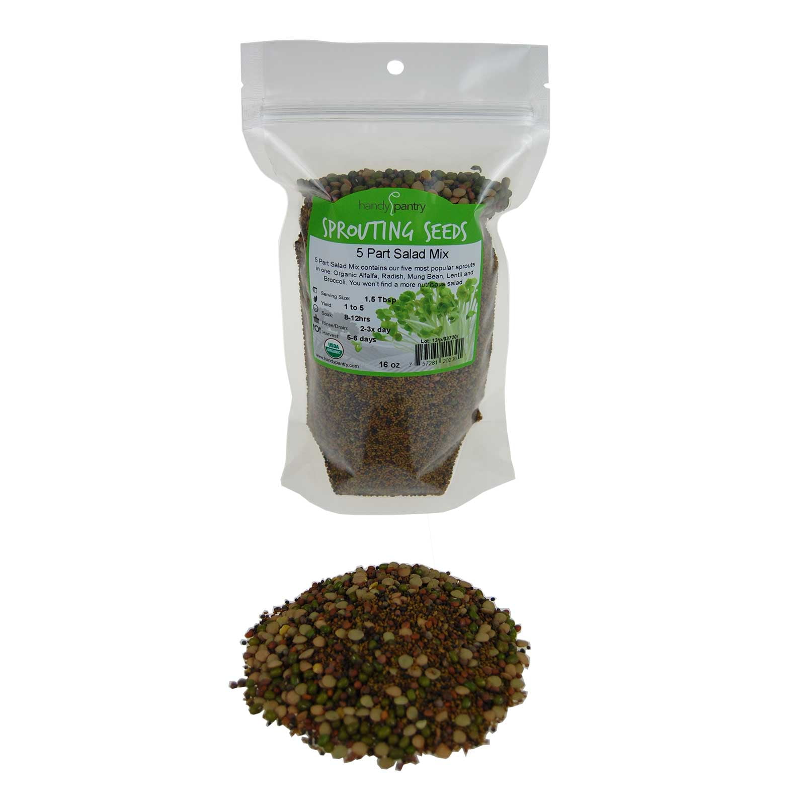 Organic 5 Part Salad Sprout Seed Mix -1 Lbs- Radish Organic 5 Part Salad Sprout Seed Mix -1 Lbs- Radish