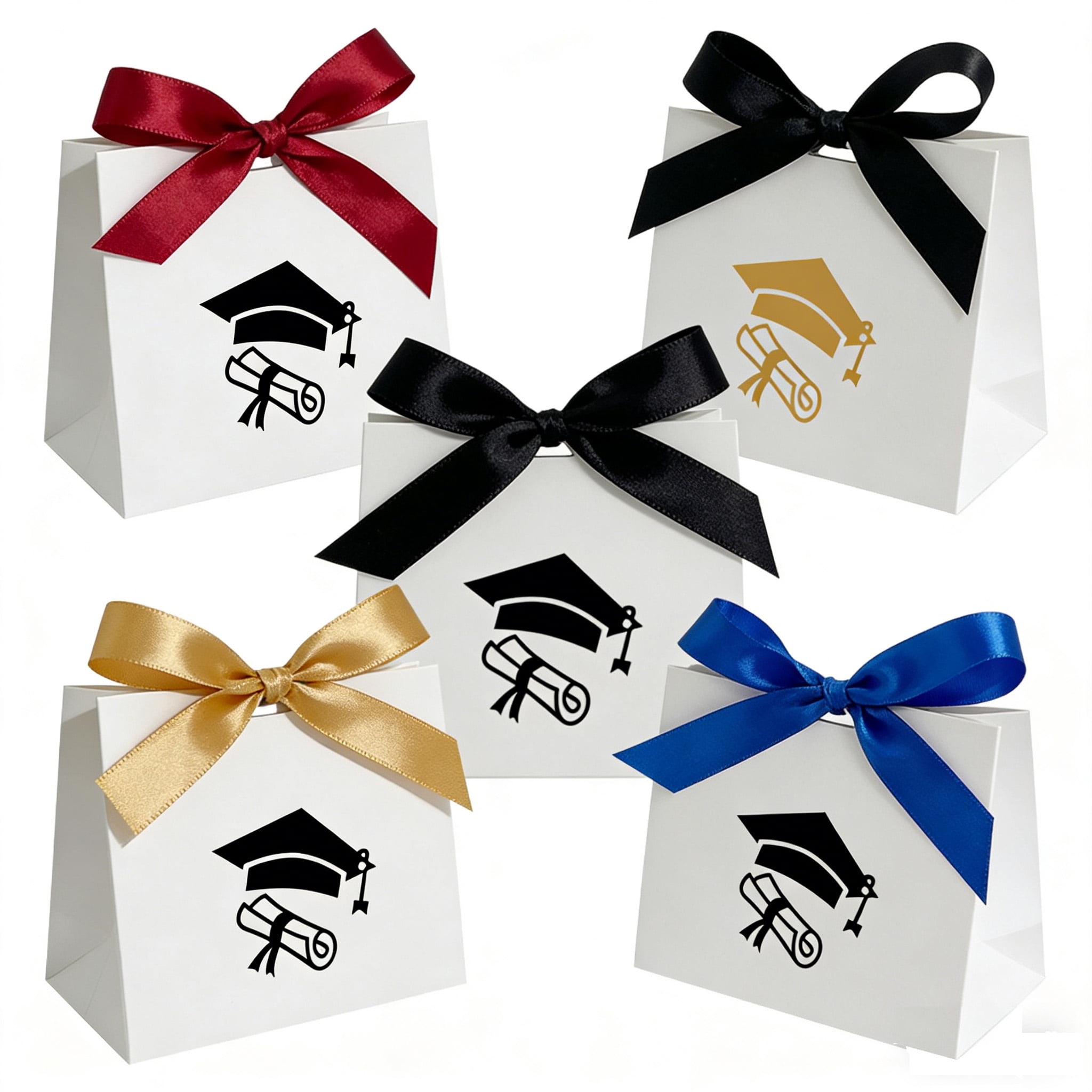 Graduation Handle 5 Pc 4.52x3.94x1.77 Inch Graduation Gift Bag, 1PCS Gift Bags with ...
