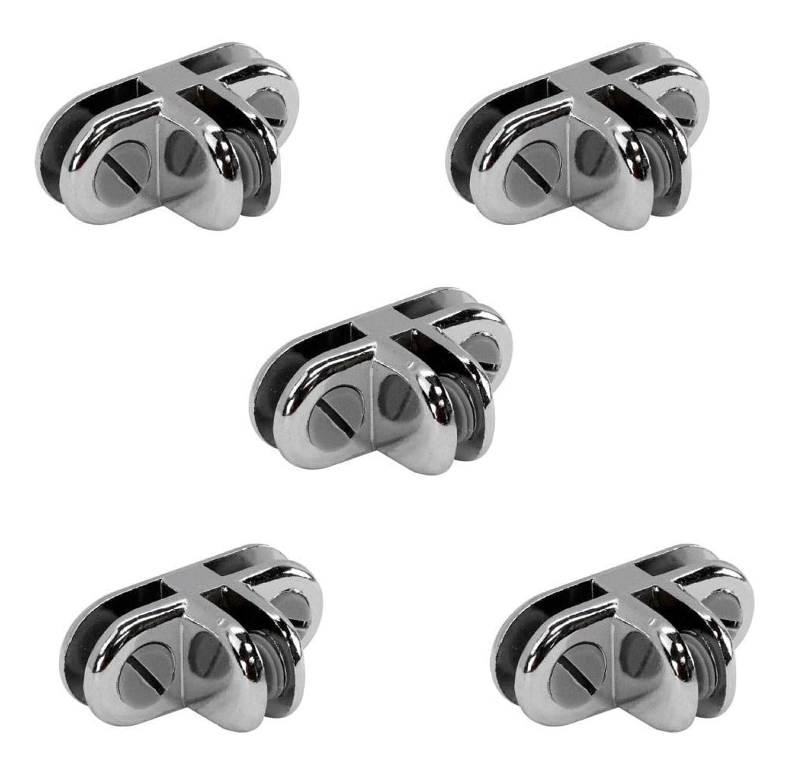 5 Pc Chrome 3 Way Glass Connector 3/16'' Use Cubic Cubbie Connector ...