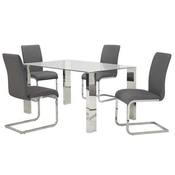 5 Pc Contemporary Dinng Set Grey