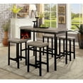 5 Pc Counter Height Table Set Two Tone Design Black Gray Dining Chairs