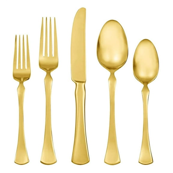 5-Pc Flatware Set in Gold
