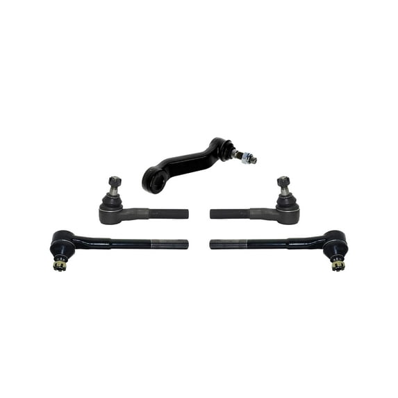 5 Pc Front Steering Kit Inner & Outer Tie Rod Ends + Pitman Arm, Compatible with RWD Models