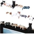 thumbnail image 1 of 5 Pc Mini Cat Figurines Set, Resin Kittens for Monitor & Desk, Garden Decor, 1 of 6