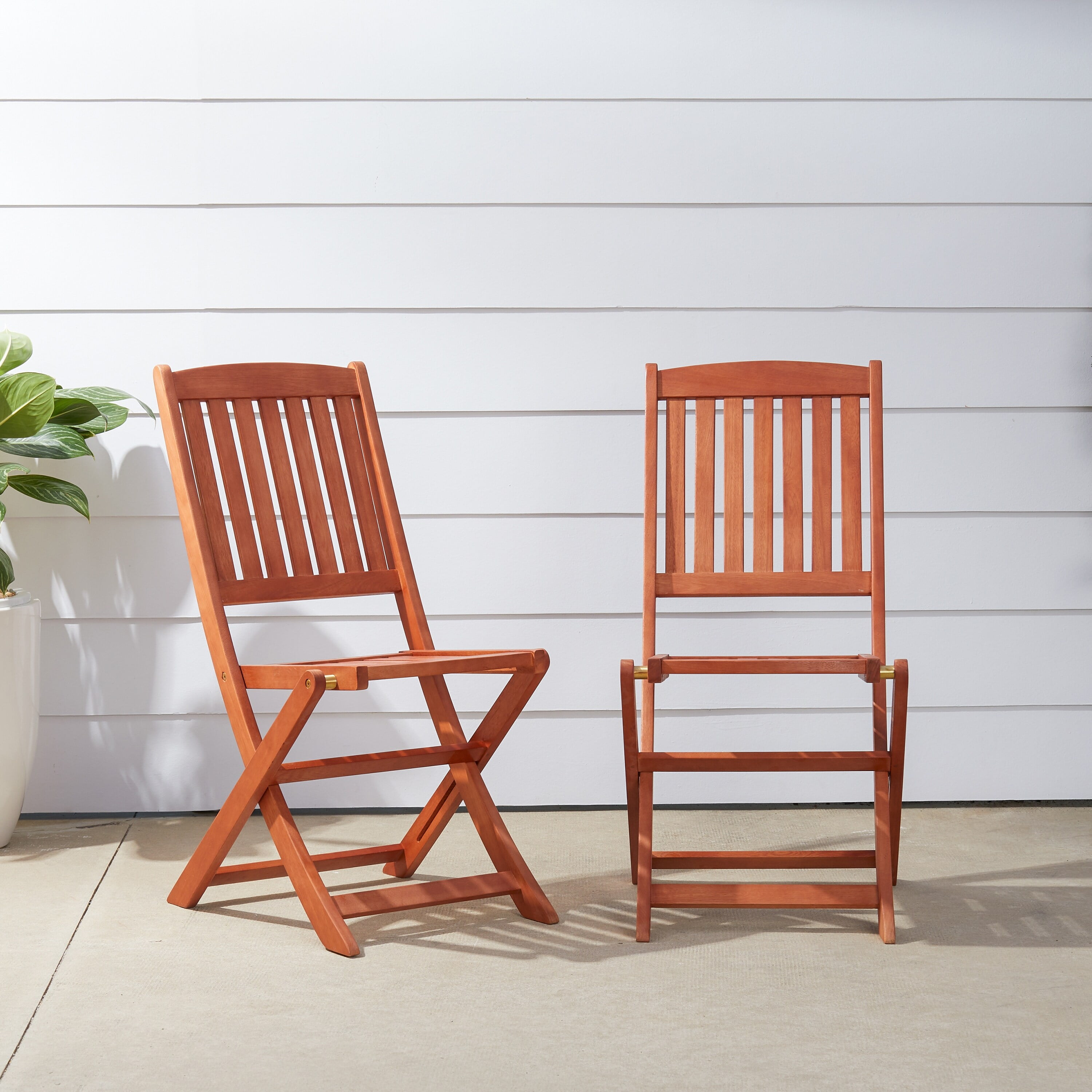 5-Pc Outdoor Patio Dining Set with Classic Table & Folding Chairs ...