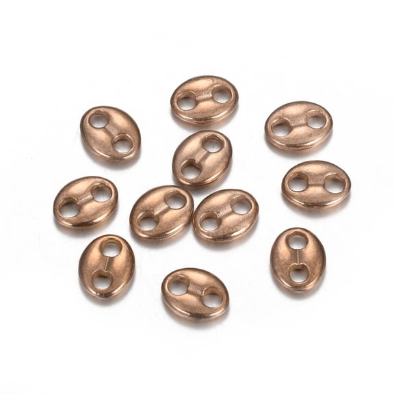 5 Pc Oval Shape Links Ion Plating(IP) 304 Stainless Steel Links Connectors Coffee Bean Link Charms Jewelry Pendant Charms for DIY Dangle Earrings Bracelets Jewelry Making Findings DIY