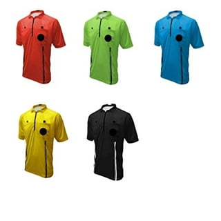 FitsT4 Women's Referee Shirt 3Pcs V Neck Referee Uniform with Yellow  Penalty Flag Whistle Official Ref Jersey