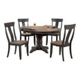 thumbnail image 1 of 5-Pc Round Panel Wood Dining Set in Gray/Black Stone, 1 of 8