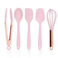 thumbnail image 1 of 5 Pc Silicone Cooking Utensils, Kitchen Tools, Easy to Clean Silicone Kitchen Utensil Set, Silicone Spatula Set for Nonstick Cookware - Pink, 1 of 7