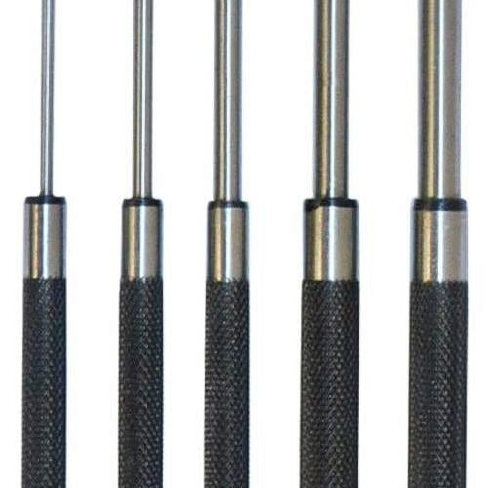 5 Pc Steel 8'' Long Drive Pin Punch Set Knurled Body Punches Tool Set