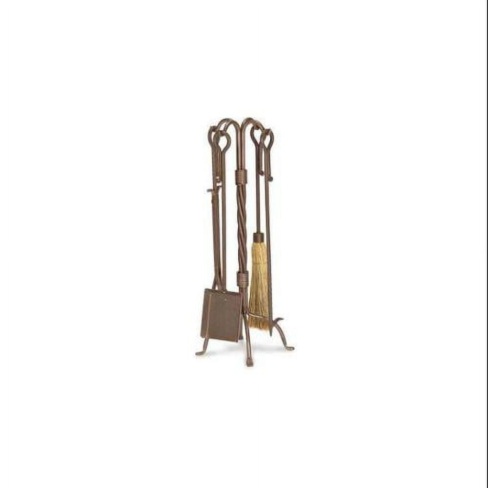 Burnished Bronze 5-Piece Traditional Iron Fireplace Tool Set