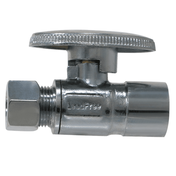 5 Pc XFITTING 3/8 Inch OD Compression x 1/2 Inch Sweat Straight Valve, 31-4-1=5XX