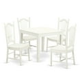 thumbnail image 1 of 5 Pc small Kitchen Table and 4 hard wood Dining Chairs in Linen White, 1 of 5