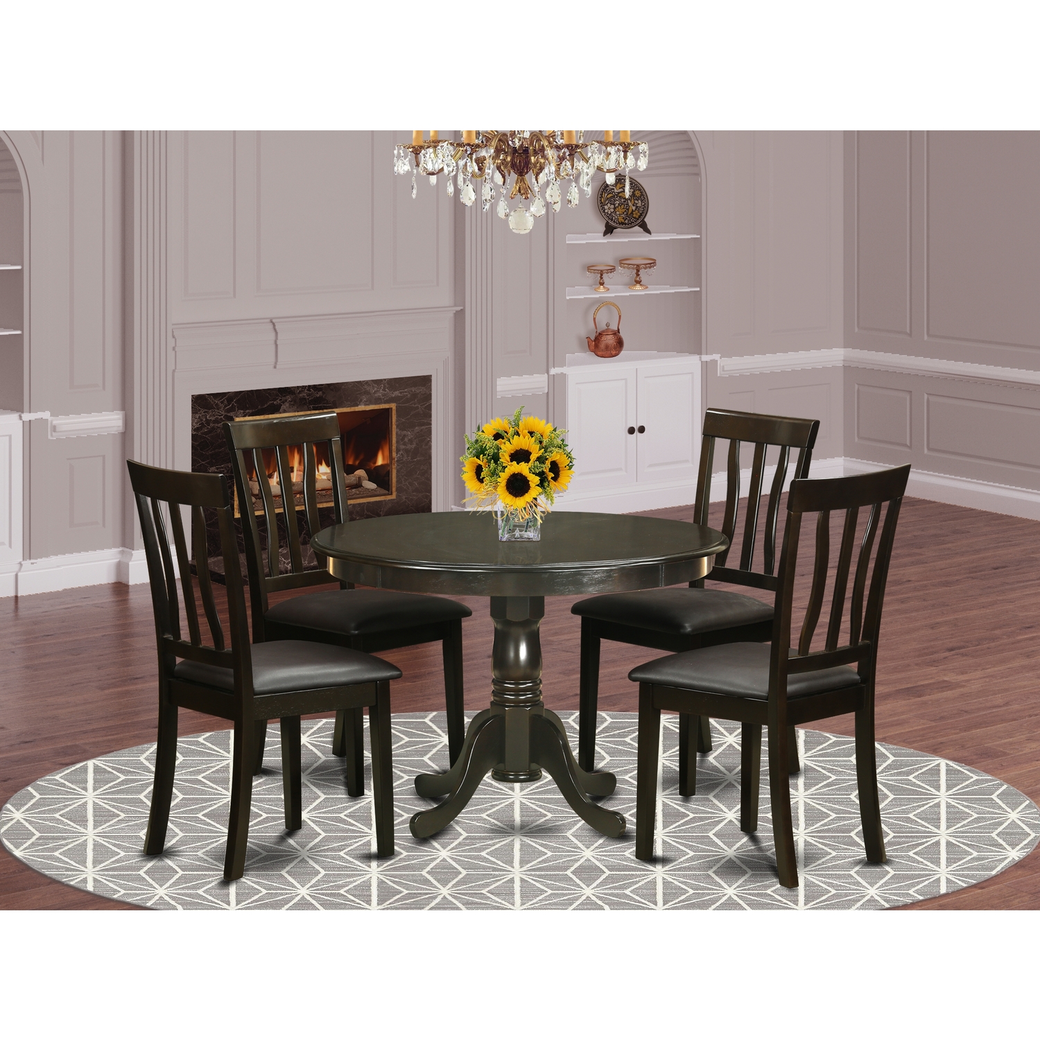5 Pc small Kitchen Table and Chairs set--small Kitchen Table and 4 dinette Chairs. - image 1 of 5