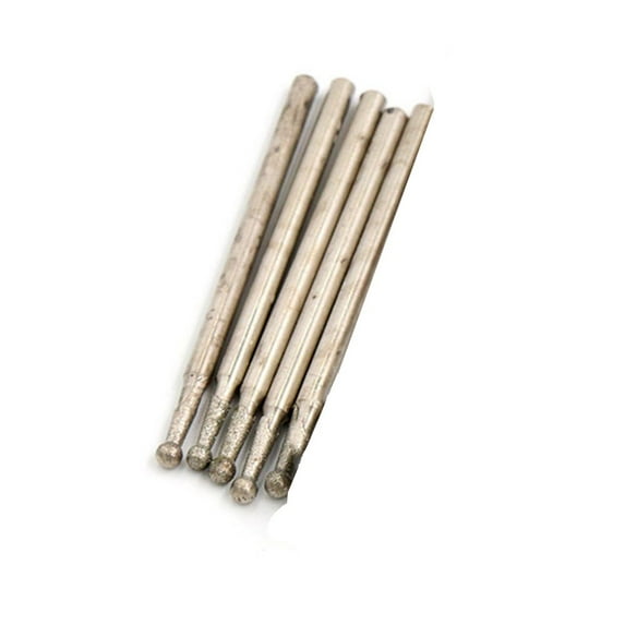 5 Pcs 0.5Mm-3Mm Ball Round Rotary -Diamond Burr Drill Bits 2.35Mm Shank Glass Carving Grinding Carving Polishing Drill-Bits Set 0.5Mm. Smile Home