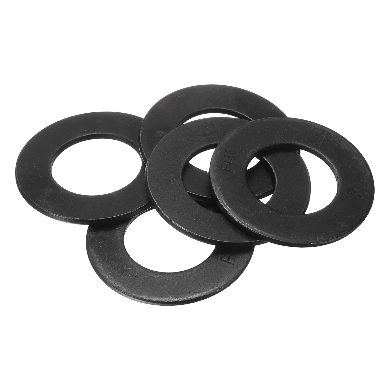 5 Pcs 1-1/2" Black Flat Washers, 75mm Outer Diameter, 45 Steel Metal Washer for Screws and Bolts