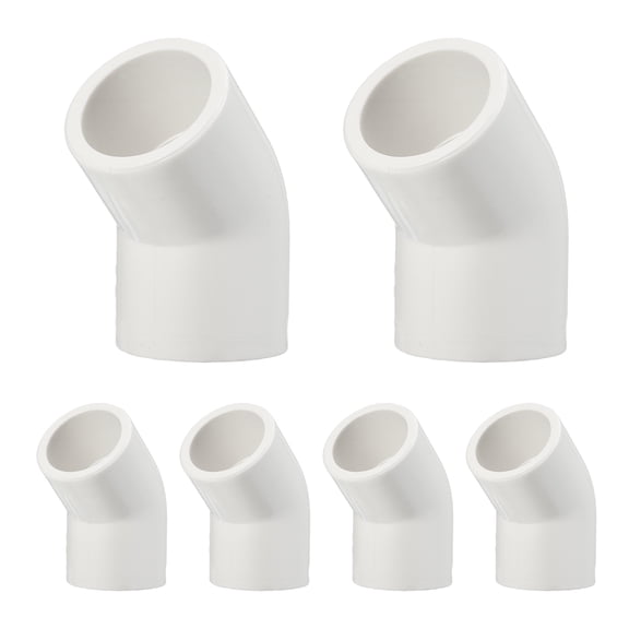 5 Pcs 1/2" 45 Degree Elbow PVC Pipe Fitting, Furniture Build Grade Schedule 40 Pipe Corner Connector Socket Elbow PVC Corner Adapter for Water Line Plumbing & Irrigation, White