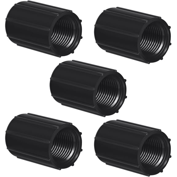 5 Pcs 1/2 Inch PVC Double Female Threaded Coupling Sprinkler Extension Riser Pipe Fitting Garden Drip Irrigation System NPT Coupler for Irrigation Tube Yard Sprinkler Riser Accessories