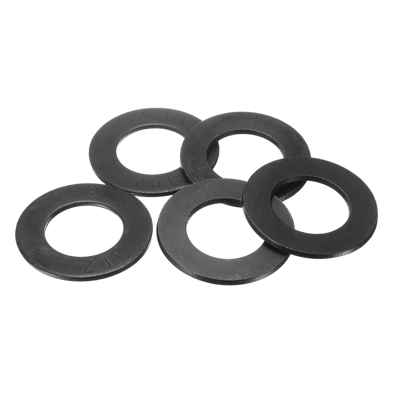 5 Pcs 1-3/8" Black Flat Washers, 68mm Outer Diameter, 45 Steel Metal Washer for Screws and Bolts