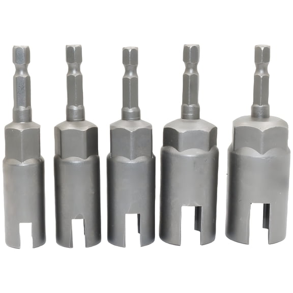 5 Pcs 1/4 In Hex Shank Nut Drivers, Power Wing Nut Driver Set for Hurricane Shutters, Deep Impact Sockets Including 11/13/15/17/19 Mm, Sturdy Chrome Vanadium Alloy
