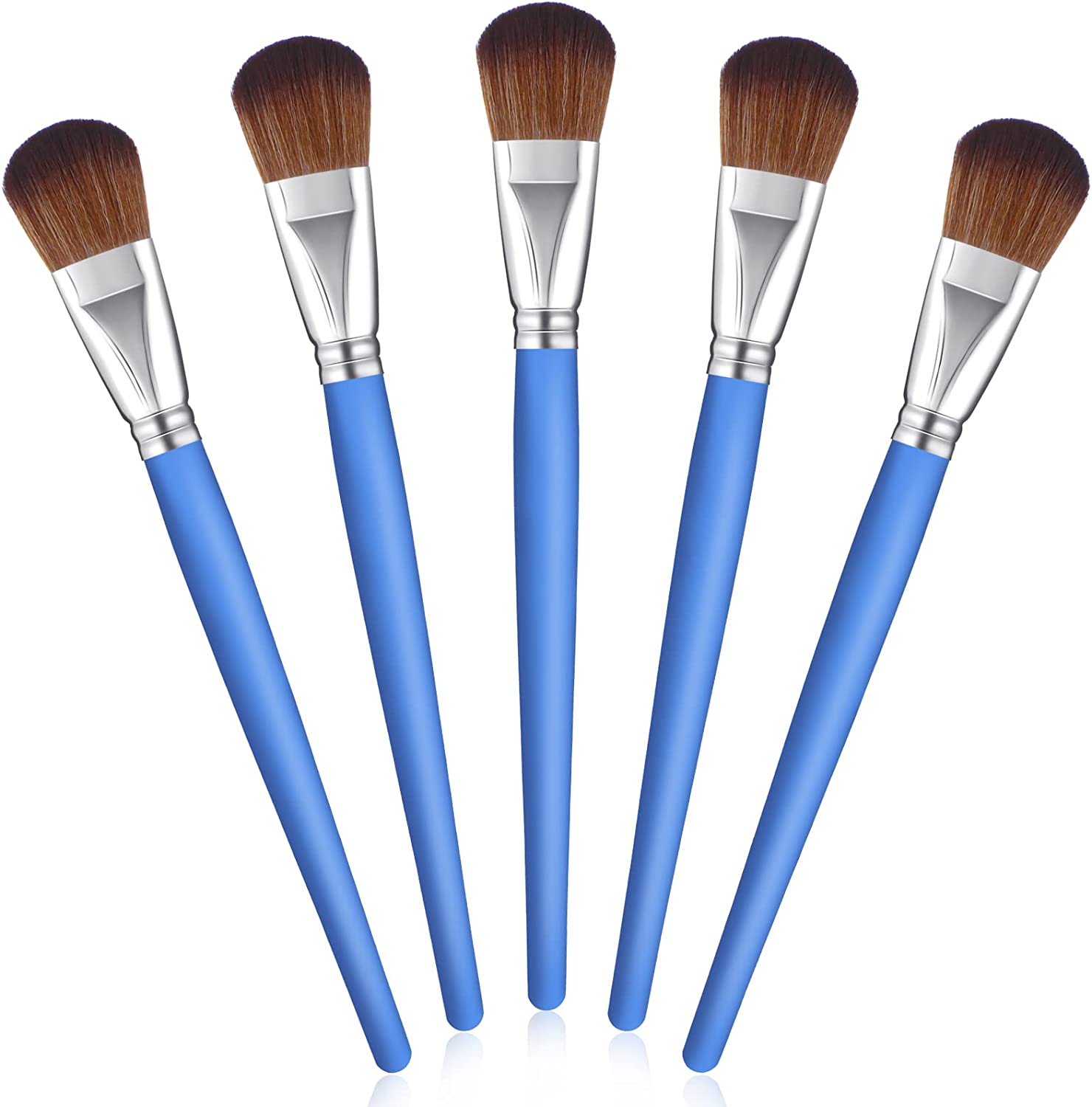 5 Pcs 1 Inch Mop Paint Brushes Mop Acrylic Brush Large Watercolor Brush Oil Acrylic  Painting Oval Craft Mop Paint Brushes for Art Beginner Artist Painting  Supplies 