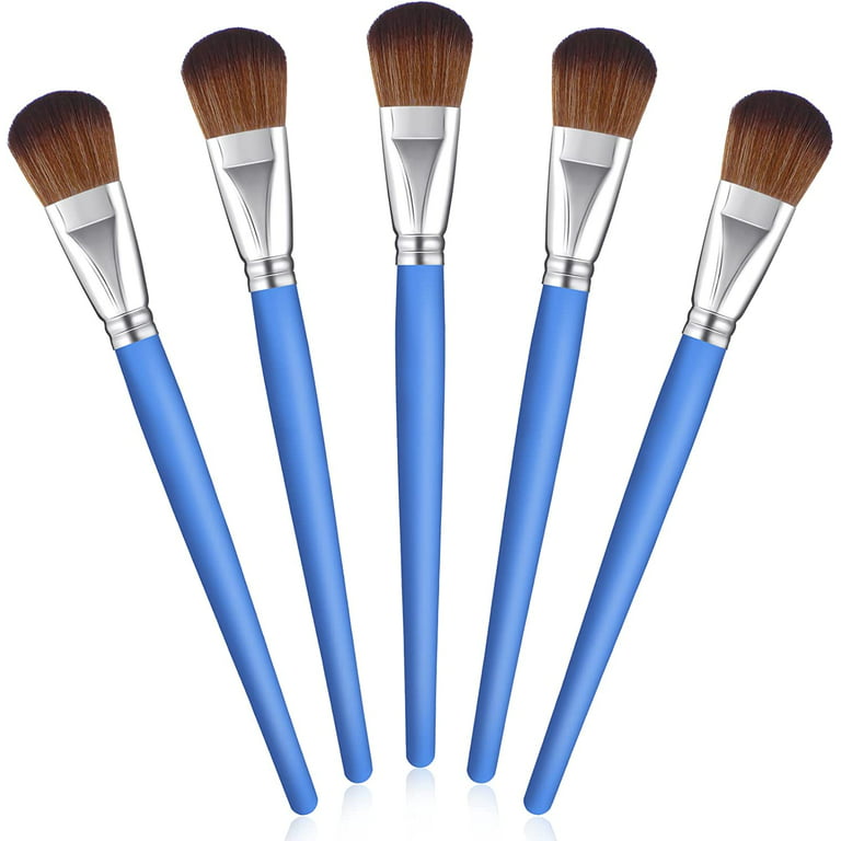 5 Pcs 1 Inch Mop Paint Brushes Mop Acrylic Brush Large Watercolor Brush Oil  Acrylic Painting Oval Craft Mop Paint Brushes for Art Beginner Artist