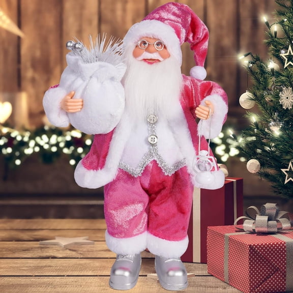 5 Pcs 12in Christmas Santa Claus Dolls Standing Santa Claus Figurine Christmas Figurine Figure Decor for Holiday Party Home Decoration