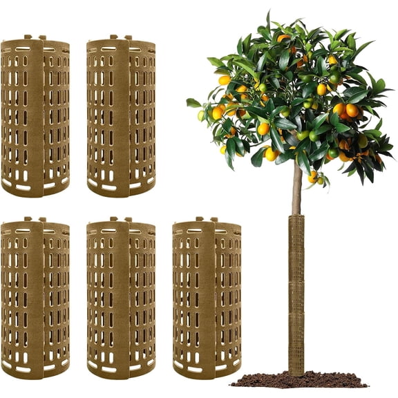 5 Pcs 15"x10" Tree Trunk Protectors, Plastic Bark Guard for Mower