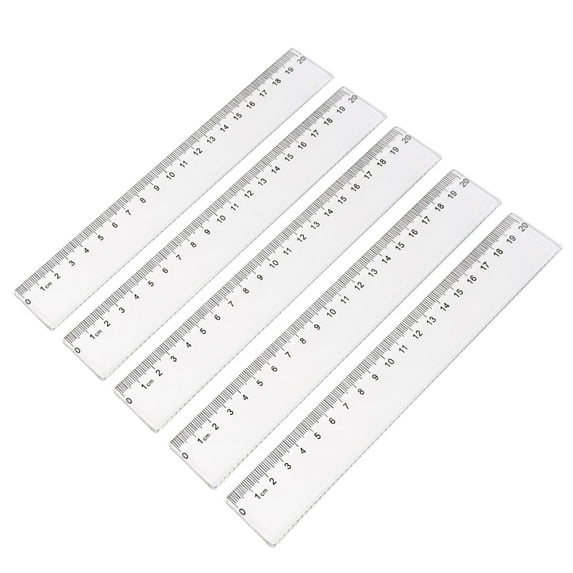5 Pcs 15cm 20cm Clear Ruler Measuring Ruler Plastic Ruler Straight Ruler Multifunctional Rulers Drawing Tool