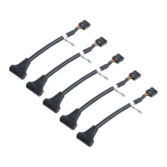 5 Pcs 15cm USB 3.0 20 Pin Header Male to USB 2.0 9 Pin Female Adapter Cable