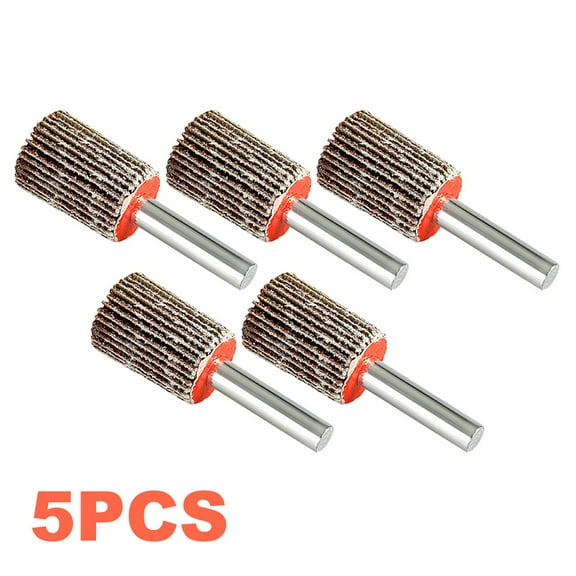 5 Pcs 15mm Flap Wheels Shank Mounted Sanding Disc Abrasive Wheel 80 Grits 1inch