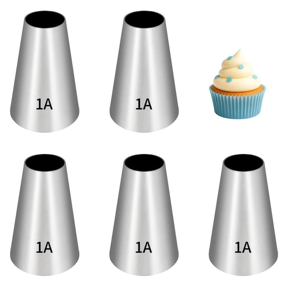 5 Pcs 1a Piping Tip,Piping Tips,Piping Tips For Cake Decorating,For Cookie And Cake Decorating, Diy Cream.