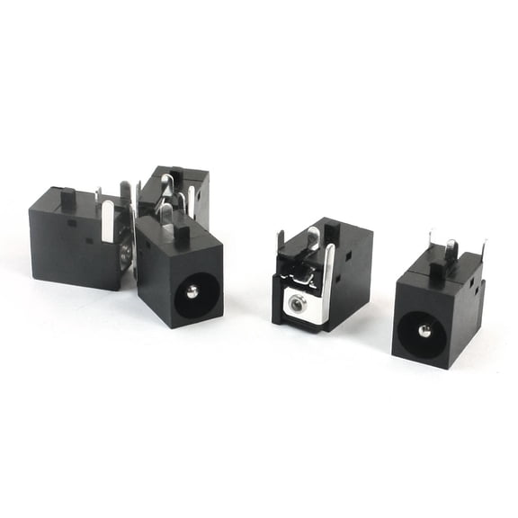 5 Pcs 2.1mmx5.5mm Female Connect 3 Terminal Soldering DC Power Jack Socket