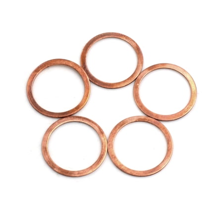 5 Pcs 24mm Inner Dia Copper Washers Flat Sealing Gasket Rings for Cars