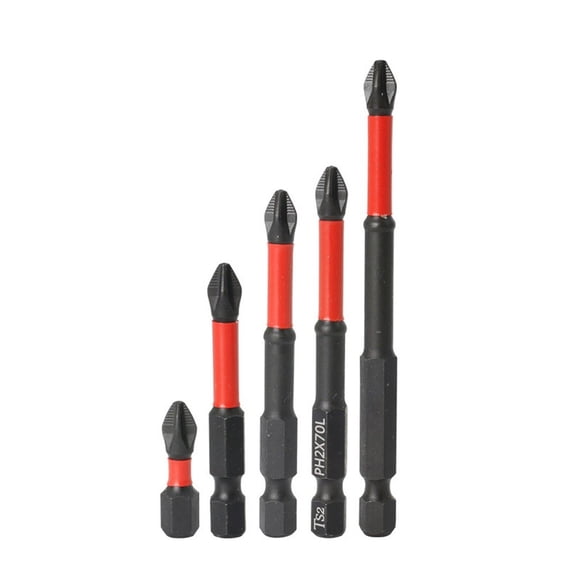 5 Pcs 25-90mm Magnetic Non-Slip Batch Head PH2 Cross Screwdriver Set Hex Shank