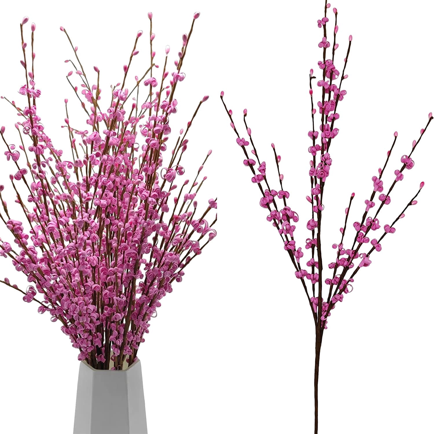 5 Pcs 29.5" Long Jasmine Artificial Pink Flowers Fake Flowers Bouquets Valentine's Day DIY Floral Art Plant Arrangements Floral for Wedding Party OfficeTable Centerpieces Home Garden Farmhouse
