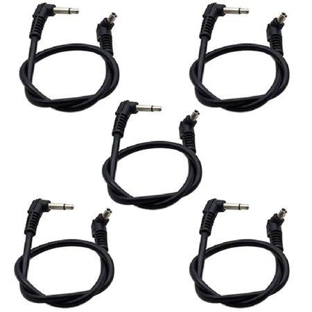 5 Pcs 3.5mm Plug to Male Flash PC Sync Cord Cable 12" 12 inch for Studio Photography